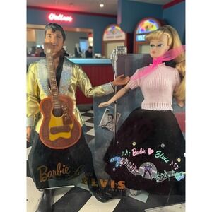 Mattel Barbie Loves Elvis Set Doll 12in Multicolor Good 1996 Gold Suit 17450